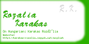 rozalia karakas business card